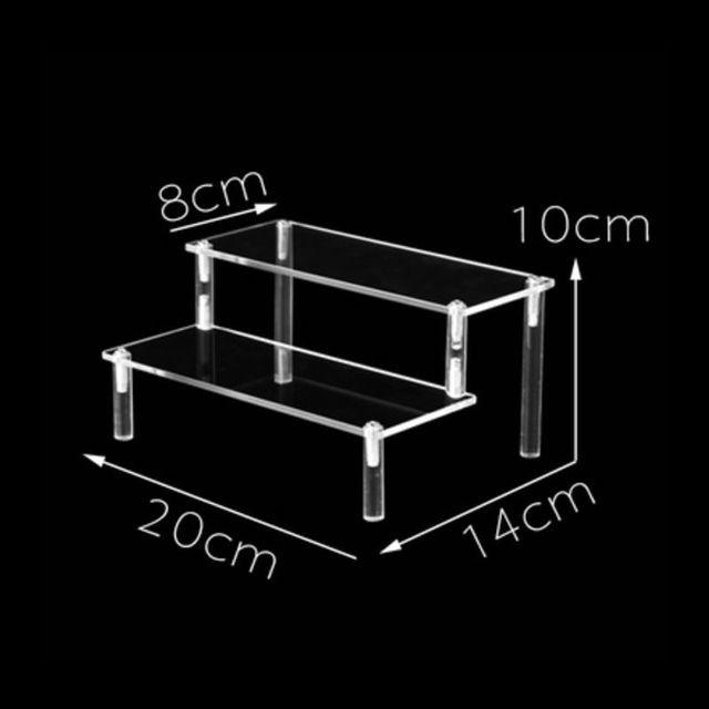 Ladder Acrylic Display Stand for Funko Figures,Cosmetics,Cupcake Perfume,Doll;Display Riser Rack Shelf for Decoration Organizer