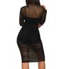 Europese En Amerikaanse Stijl Dames Mesh Jurk Sexy Nachtclub Drie Delig Set Met Top En Korte Broek