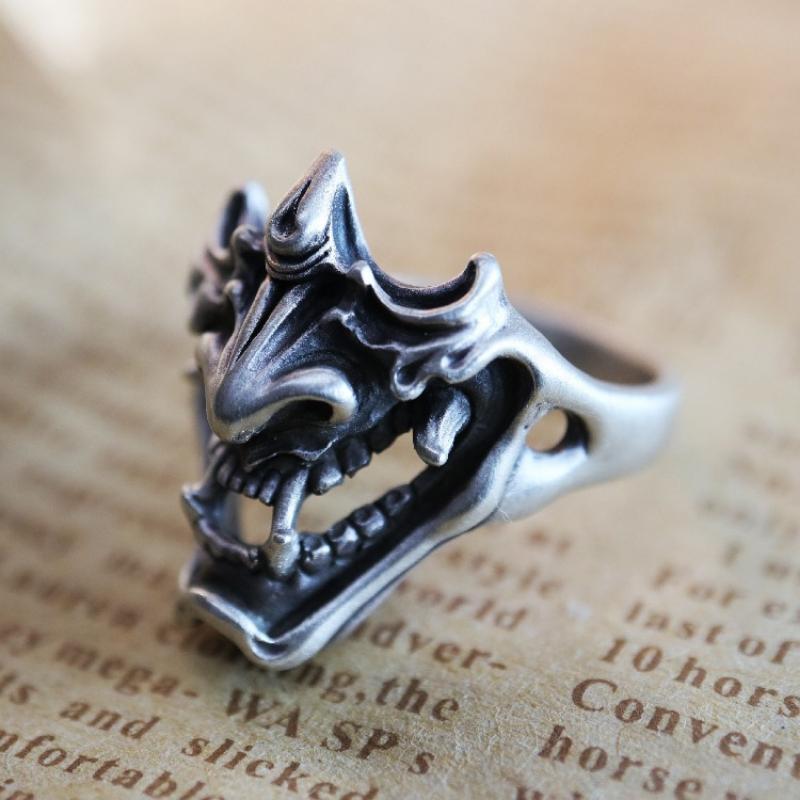 Animal Tooth Ring Demon Ring Japanese Frosted Style Skull Ring