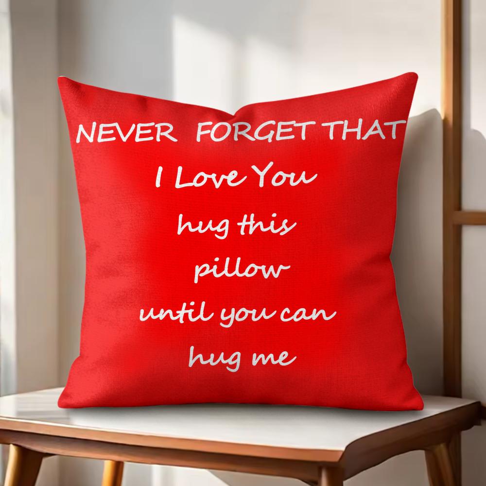 Funny Hug Me Cushion Cover Natural Linen Organic Fabric DoubleSided Printing Couch Pillow Covers Home Decor