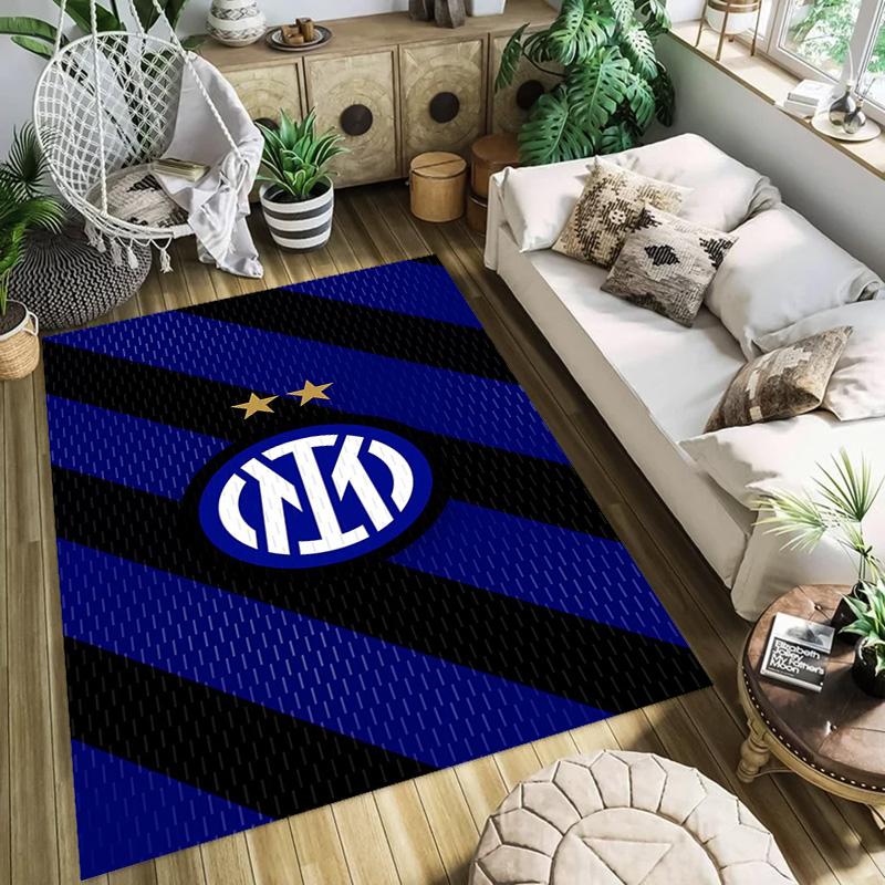 Inter Milan Emblem Dynamic Background Carpet Printing Living Room and Bedroom Mats Dormitory Decoration Protective Pad Art