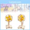 Educational Diy Wooden Electric Head-shaking Fan Kit For Kids Creative Invention Play