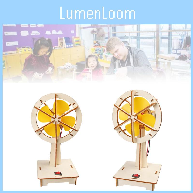 Educational Diy Wooden Electric Head-shaking Fan Kit For Kids Creative Invention Play