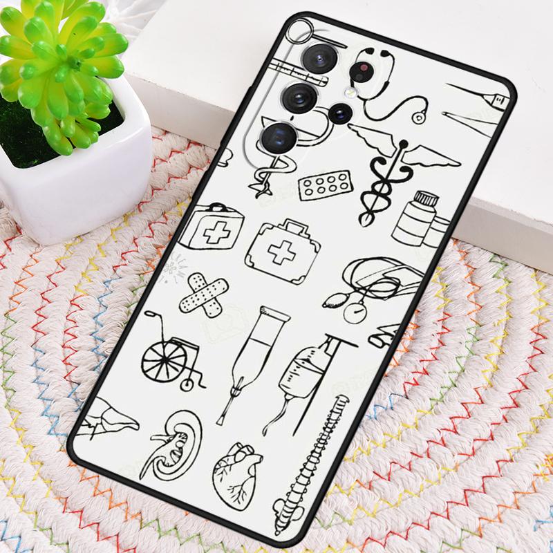 Cute Cartoon Medicine Nurse Doctor Phone Case for Samsung Galaxy note 10 pro S26 Ultra S23 S24 FE S25 S21 S22 PLUS Cove