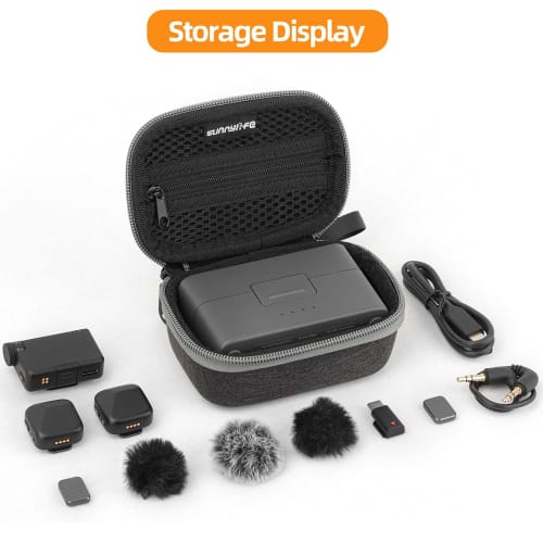 Protective Case for DJI Mic Mini, Protective Cover, Storage Bag, Hard Case for Mic Mini Charging Case and Smartphone Adapter Accessories, with Carabin