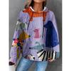 3D Printed Checkered Oversized Sweatshirt Women Streetwear Casual Crewneck Long Sleeve Top S-5XL