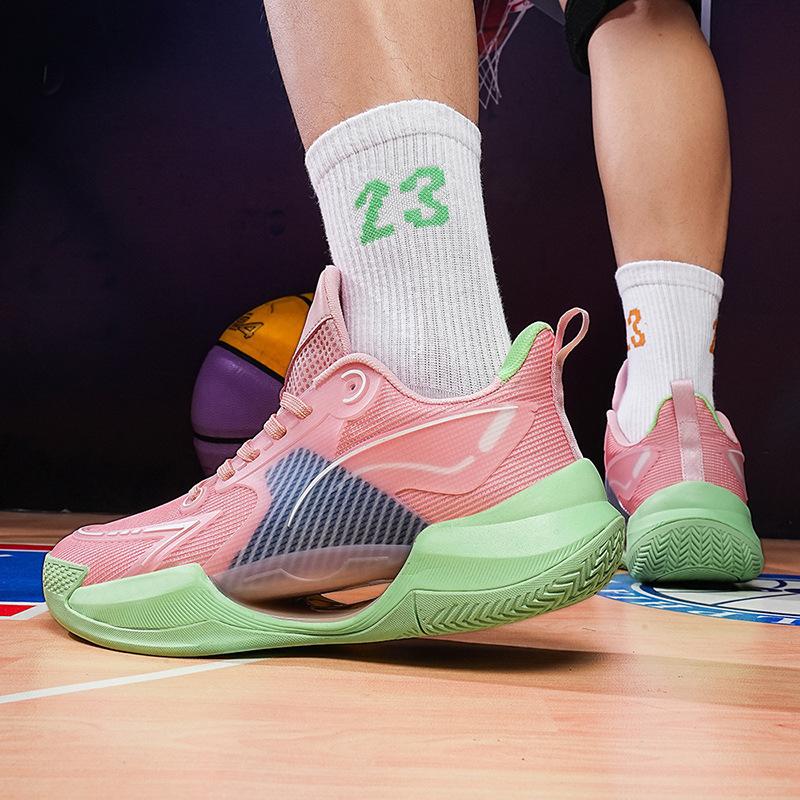 Basketball shoes men's and women's non-slip, wear-resistant and shock-absorbing actual combat, lightweight soft sole, mesh breathable, student lumin