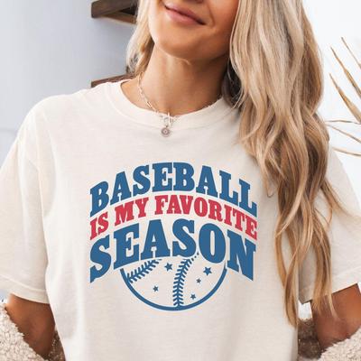 Baseball is Mijn Favoriete Seizoen Comfort Colors Shirt, Sport Mama T-shirt, Schattig Baseball Liefhebber Fan T-shirt, Sport Mama Cadeau voor Coach Speler