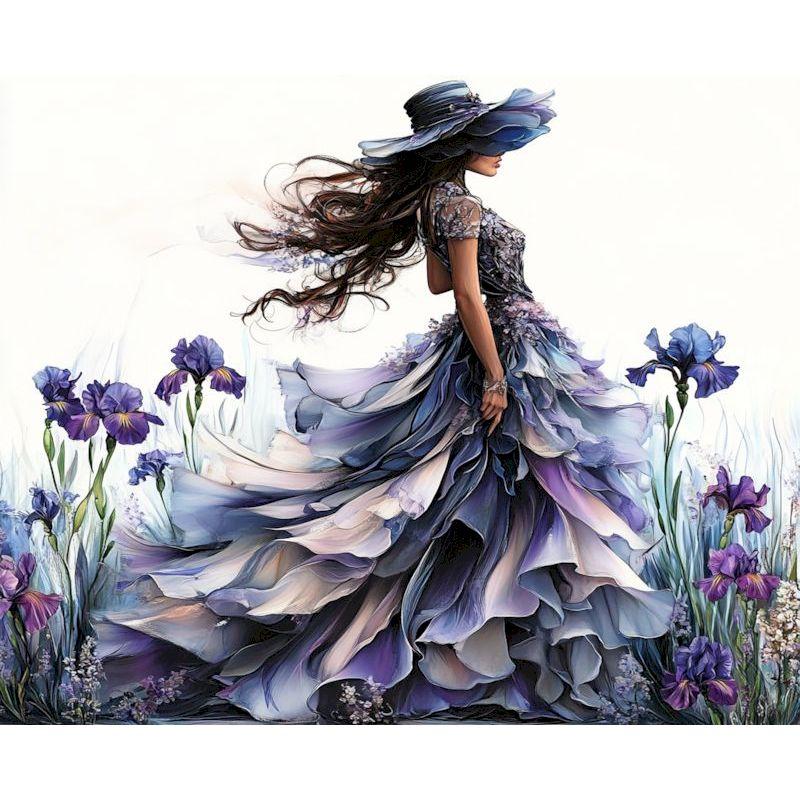 GATYZTORY Painting By Number Girl Portrait Kits DIY Frame Drawing On Canvas Flower Picture HandPainted Gift Home Decoration