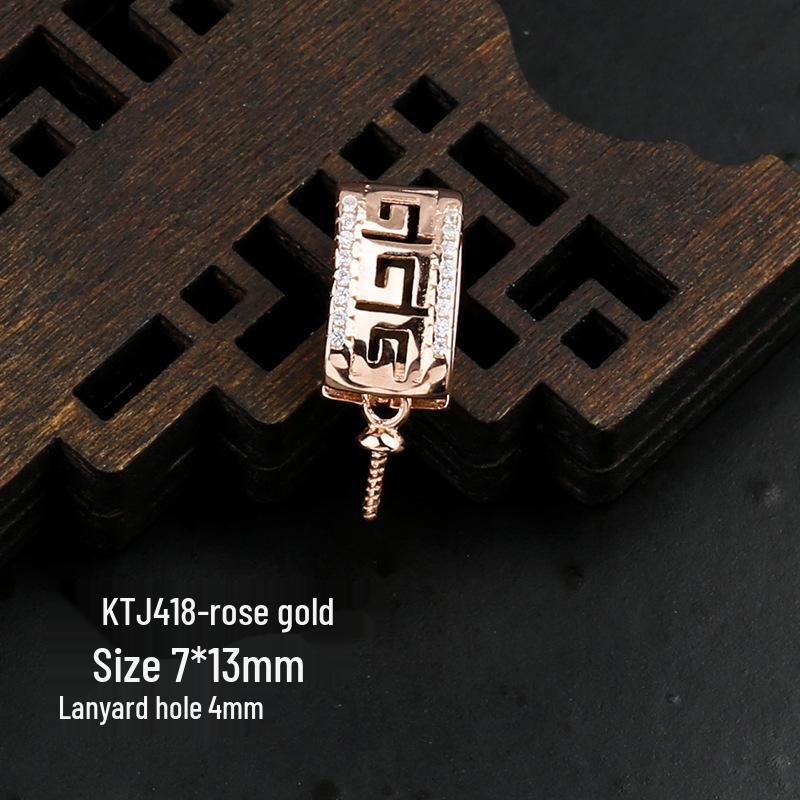 

S925 Sterling Silver Clasp for DIY Pendant: Jadeite Bead, Pearl, Long Needle Style with Oblique Hole