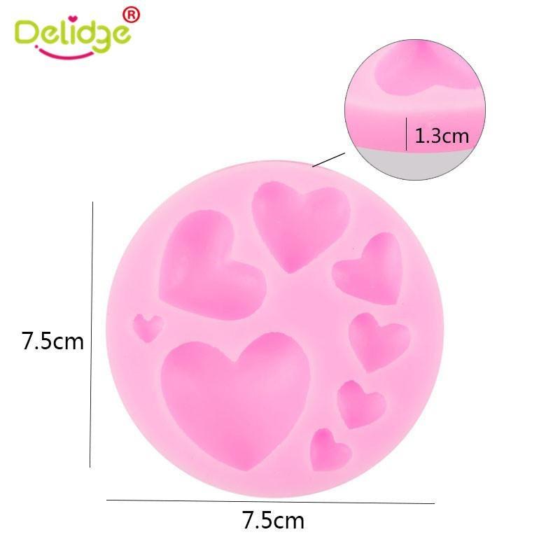Loving Heart Shape Silicone Fondant Mold DIY Colorful Sweet Heart Candy Paste Cake Decorating Tool