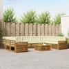 Outdoor Sofa Set 10 pcs Natural & Cream Solid Acacia Wood