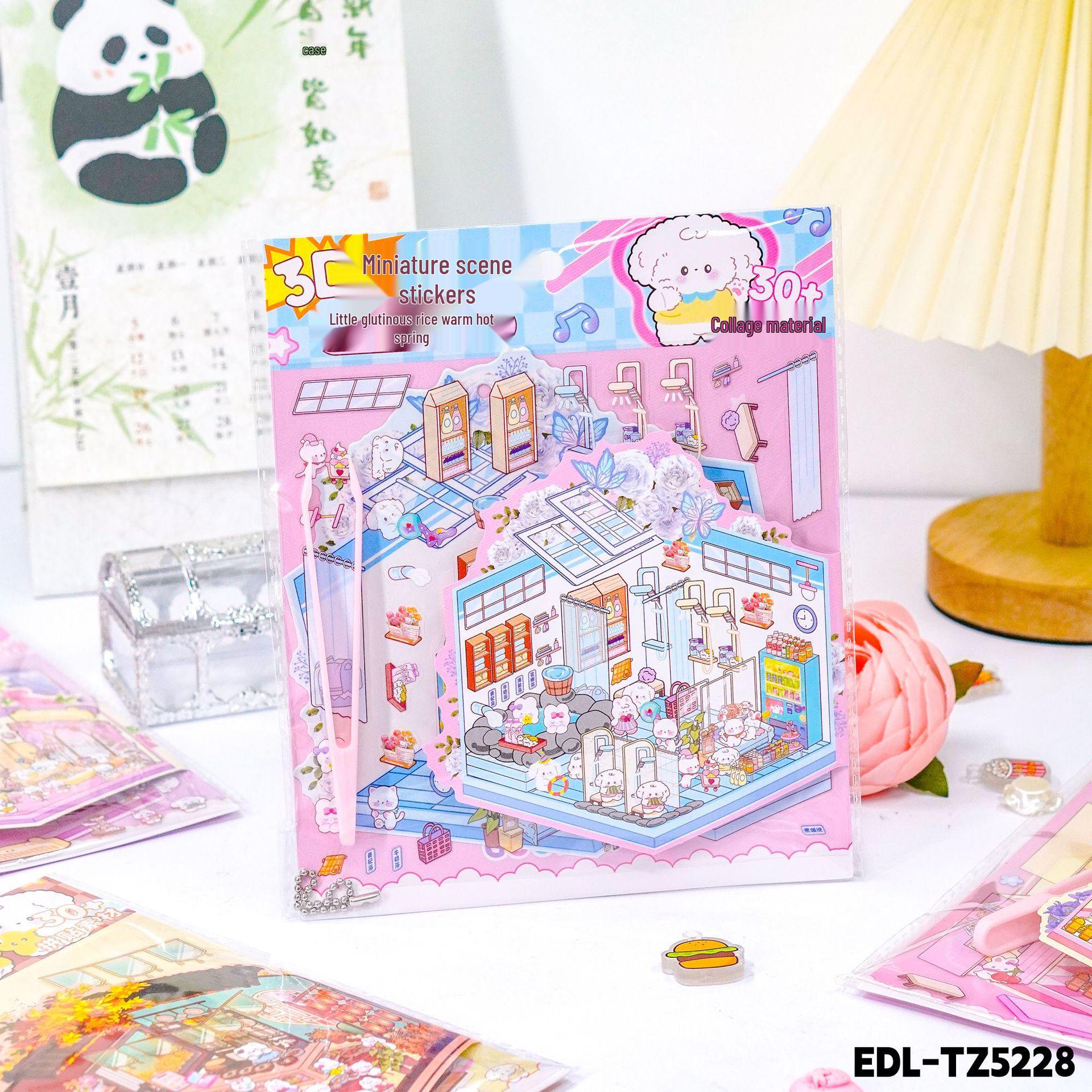 

3D Miniature Landscaping Stickers: Creative DIY Cottage Scene