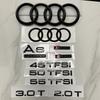 B A6 4 Ring Logo ABS Black 2012-2024 Car Hood Front Grill Rear Trunk Emblem Badge Sticker Quattro Sline A6 Accessory refit