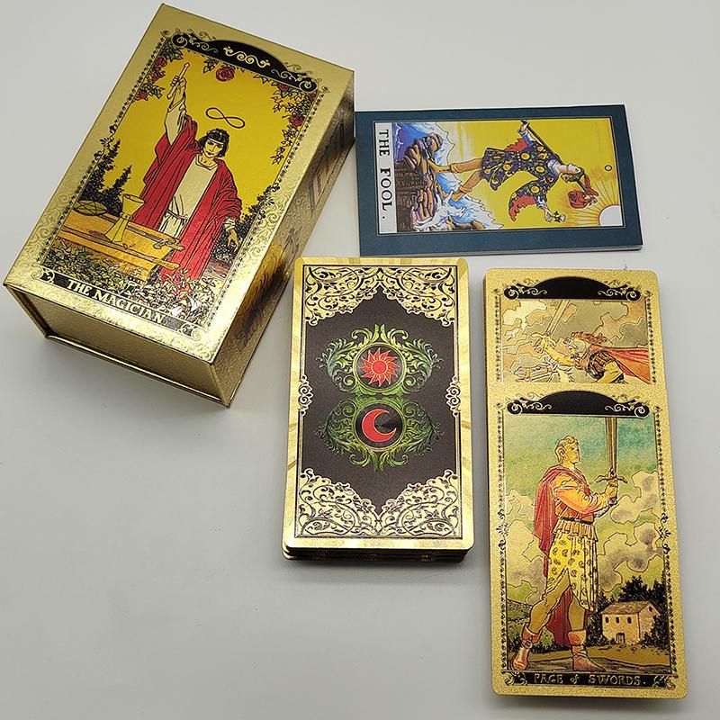 New Version Premium Quality Gold Foil Tarot Divination Oracle Cards With Colorful Illustrated Manual and Megnetic Box