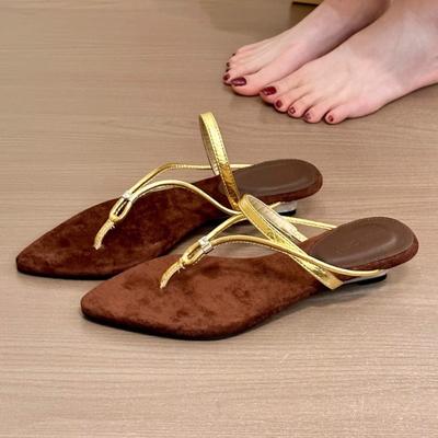 Fashion 2025 New Summer Women's Cross-Strap Open Toe Flip Flop Sandals Pointed Thong Beach Slippers Casual Sole Shoes Fashion Sandals