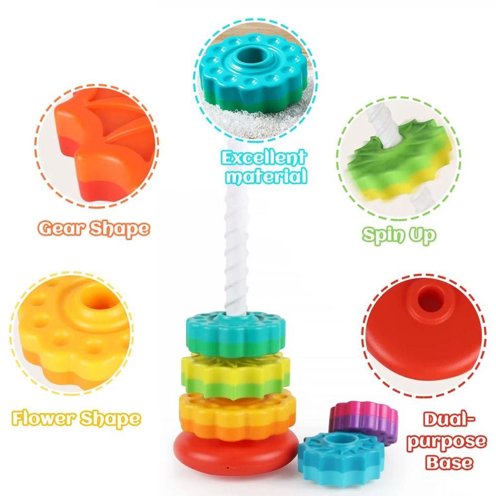 Hand-eye Coordination Rotating Screw Bolt Toys Perception Training Stacking Rainbow Tower  Home
