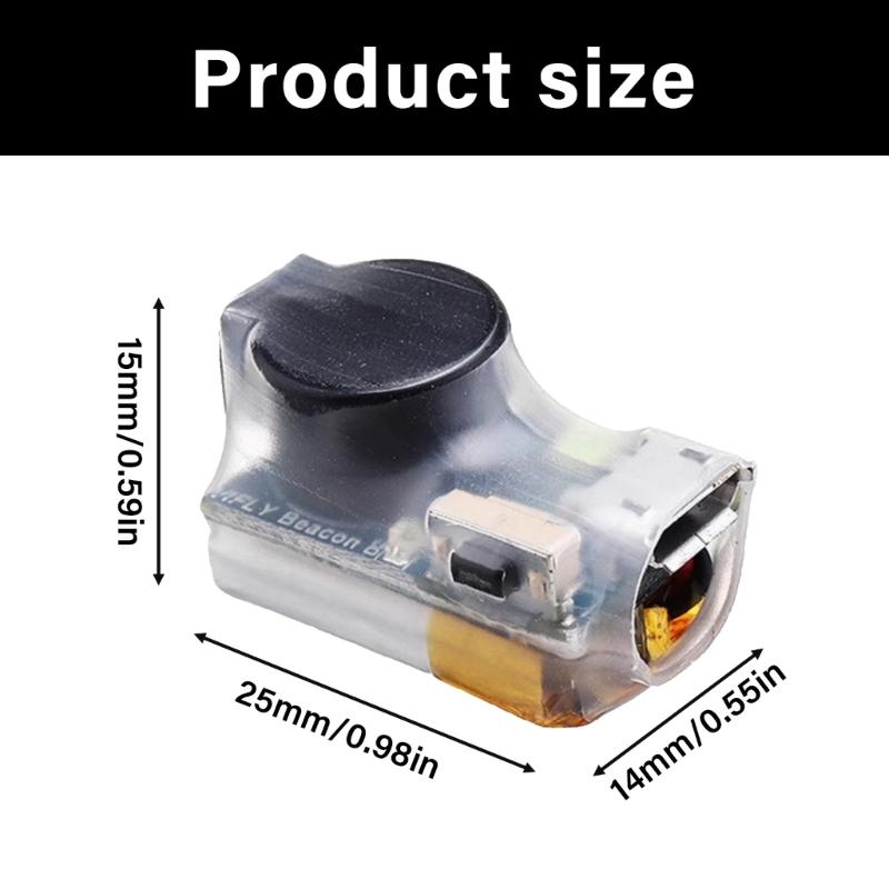 Drones Buzzer with Strobe Light 80mah Battery for FPV Built In Gyroscope Lost Drones Alarm Trackers Rechargeable