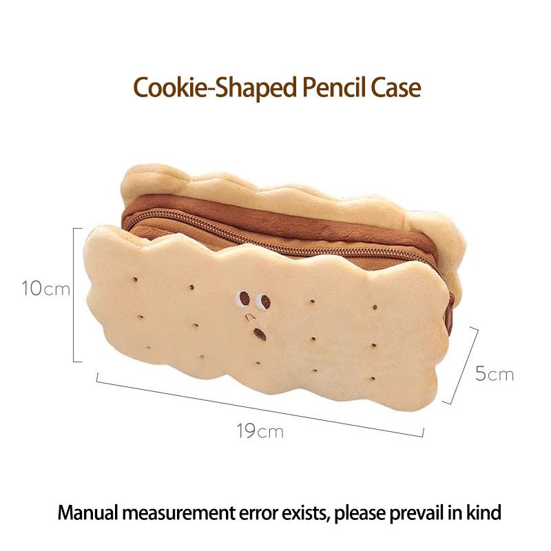 1pcs Cookie Pencil Case Bread Pencil Case Toast Pencil Case Unisex Stationery Large Capacity Portable Bag Cosmetic Pouch