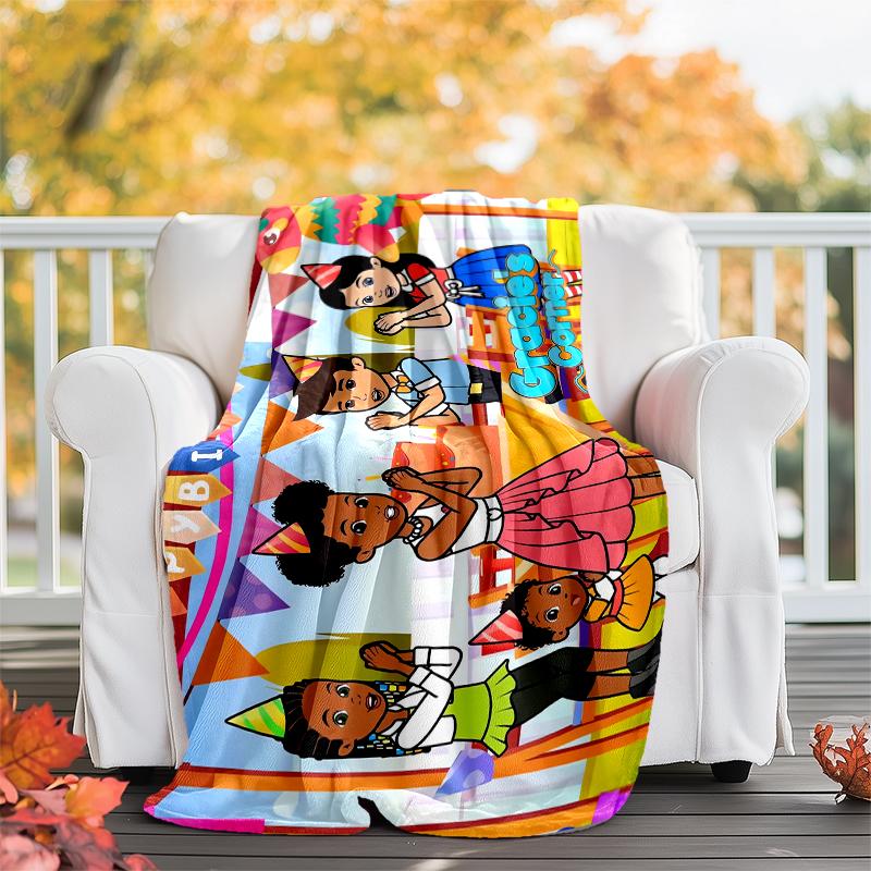 Gracie's Corner Theme Printed Blanket - Perfect for Couch, Bed, Travel & Outdoor Use | Machine Washable, Cozy & Durable.