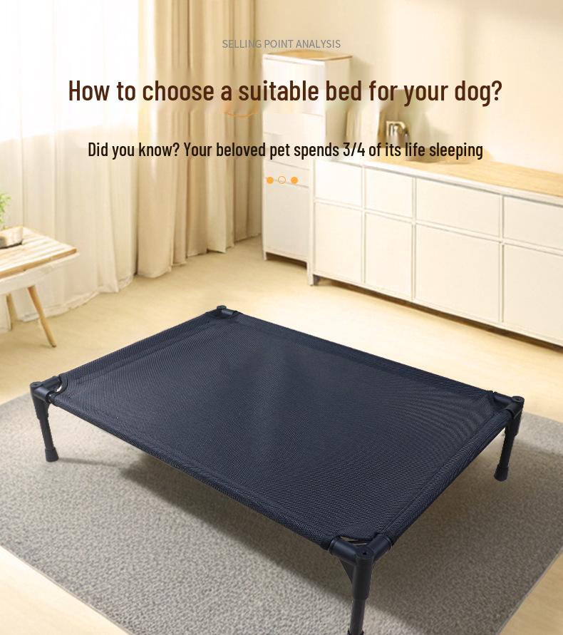Washable Off-Ground Dog Bed: Large, Summer Mesh Fabric, Four-Season Pet Nest