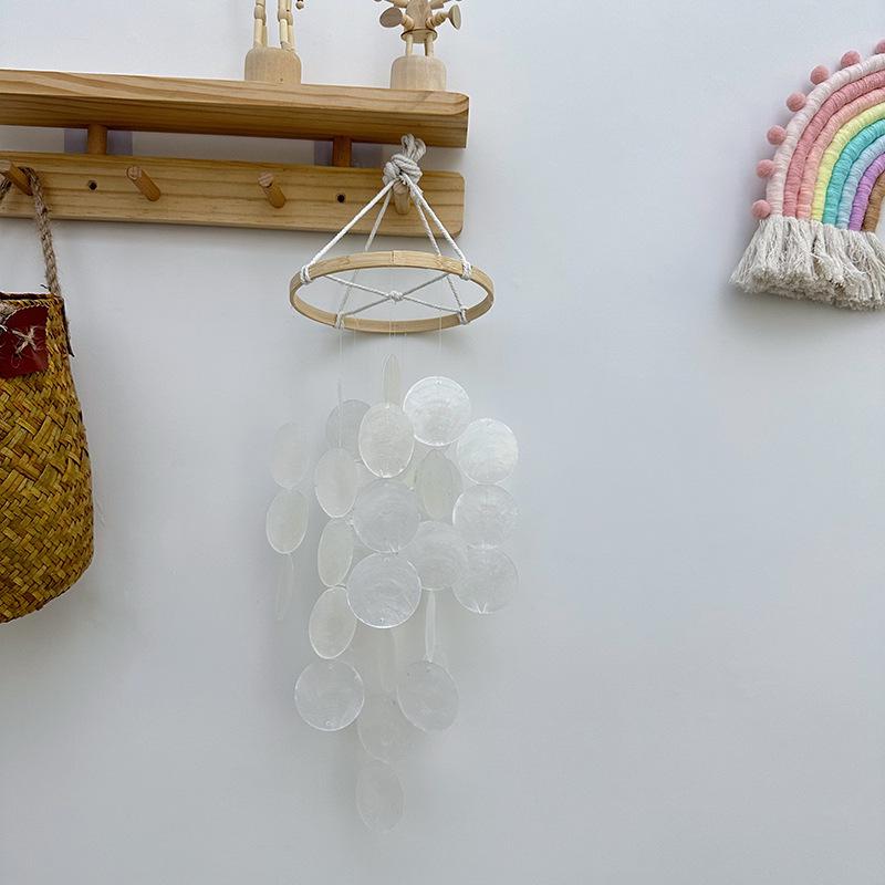 Nordischer Muschel-Windspiel-Anhänger - Handgefertigtes Weiches Dekorations-Ornament und Fotografie-Requisite, Perfektes Geburtstagsgeschenk.