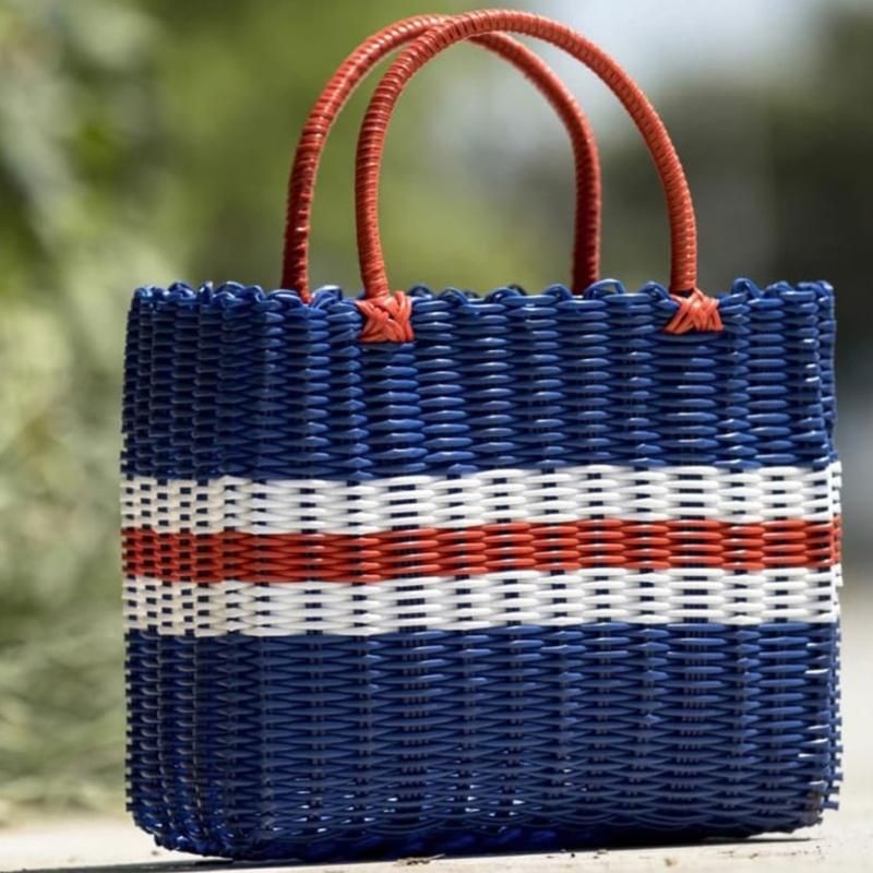 Wear Resistant PVC Woven Picnic Basket For Camping Outdoor Gatherings And Beach Parties With Large Capacity