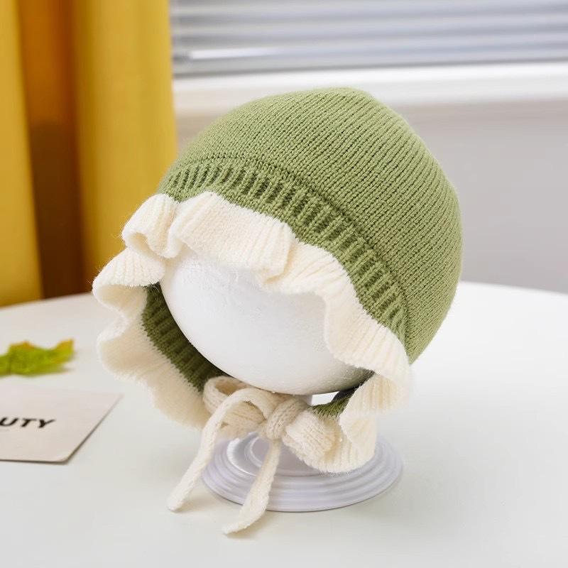 Herbst und Winter Baby Spitzenwollmütze Mädchen Baby Fischerhut Kleinkind Süße Prinzessin Ohrenmütze Winter