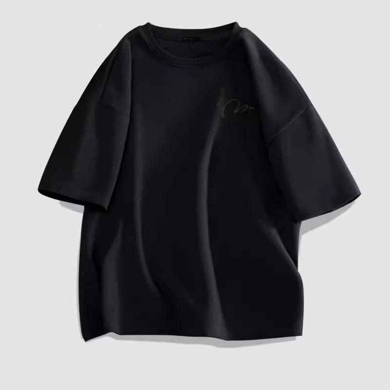 

100% Cotton Heavyweight Short Sleeve Round Neck T-shirt - Unisex Solid Color Loose Fit Medium