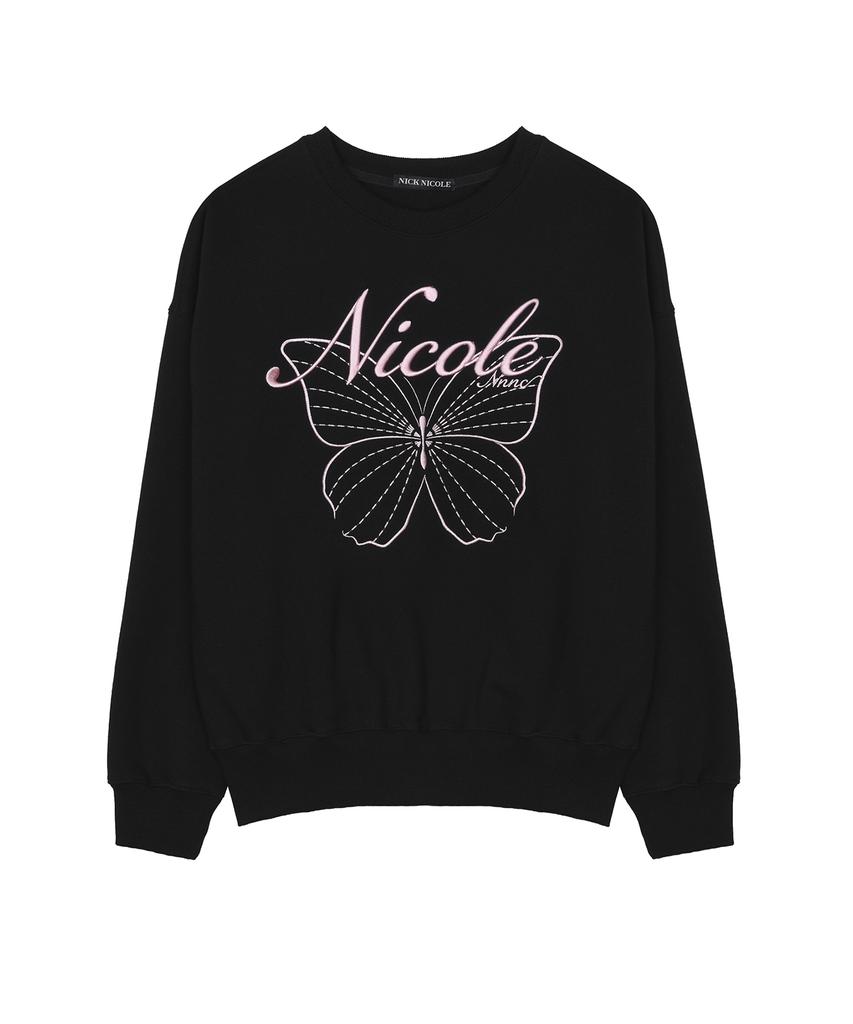 NICK&NICOLE Nicole Butterfly Sweatshirt_Black Pink