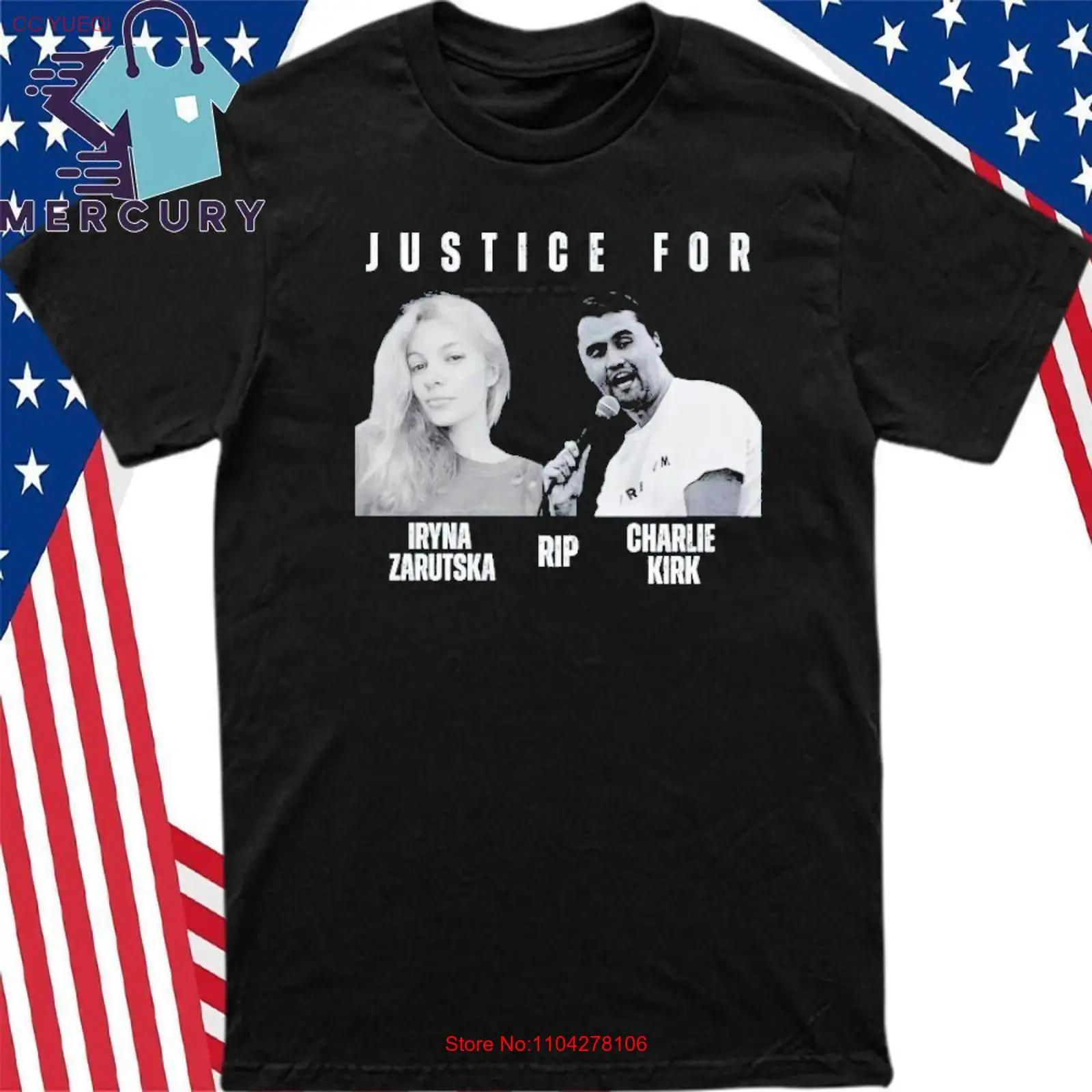 

Charlie Kirk and Iryna Zarutska Justice For T Shirt vintage Washed homme fashion designer clothes Comfortable graphic 5XL різнокольоровий