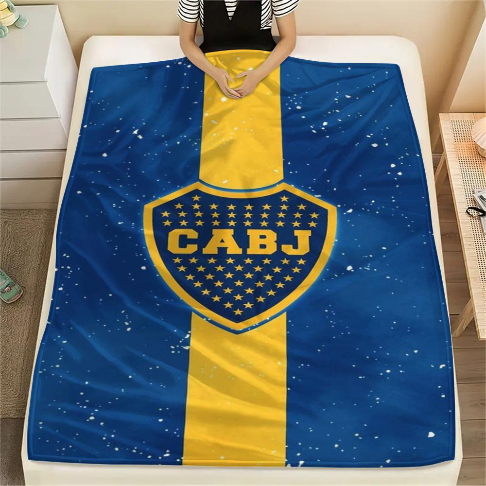 1Pc Boca Juniors Print Flannel Blanket High Quality Warm Comfortable Cover for All Seasons Perfect for Gifts Home Decor