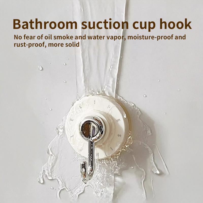 Swivel Suction Cup Bathroom Hook Markless Punch-Free Wall-Mounted Heavy-Duty Bathroom Kitchen and Furniture Storage