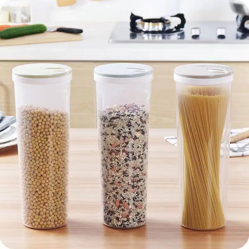 Pasta Storage Box Transparent Plastic Grain Seal Tank Spaghetti Storage Container Moisture-Proof Snack Jar Kitchen Food Tank