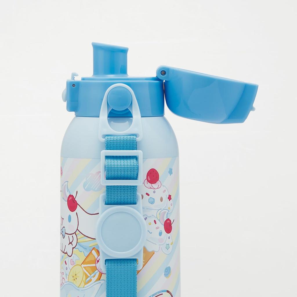 Skater Water Direct Sanrio Fancy Snacks Stainless Sports Water Children's Bottle, 600ml, Drinking, Cinnamoroll, & Weets, Girls', Insulated, Steel,