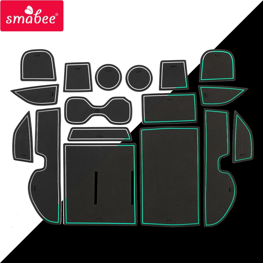 Smabee Anti-Slip Gate Slot Cup Mat for Honda CR-V CRV 2024 + Non-Slip Door Groove Pad Interior Accessories Car Rubber Coaster