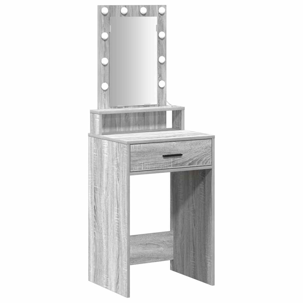Makeup Table with Drawers Gray 50 x 41 x 140 cm Engineered Wood