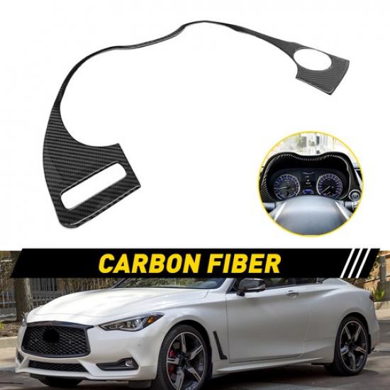 Carbon Fiber Interior Dashboard Frame Cover Trim For Infiniti Q50 Q60 2014-
