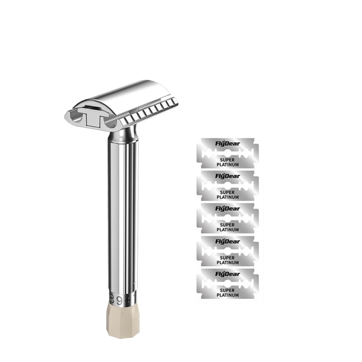 

Регулируемая безопасная бритва Мужская складная для бритья Сплав цинка 9-скоростная Ручная бритва Безопасная с двойным лезвием с титановым покрытием