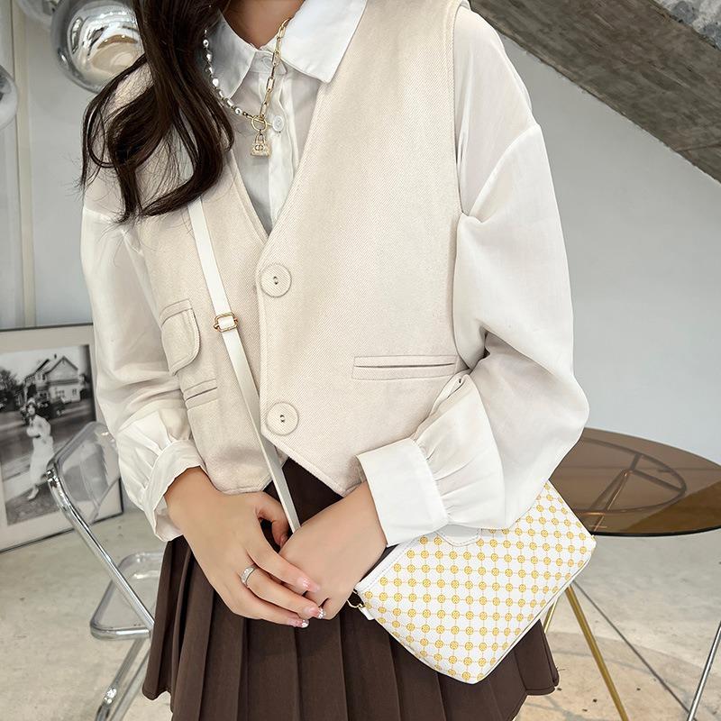 Women's bag fashionable new color contrasting messenger small square bag change small bag shoulder bag women's bag one piece