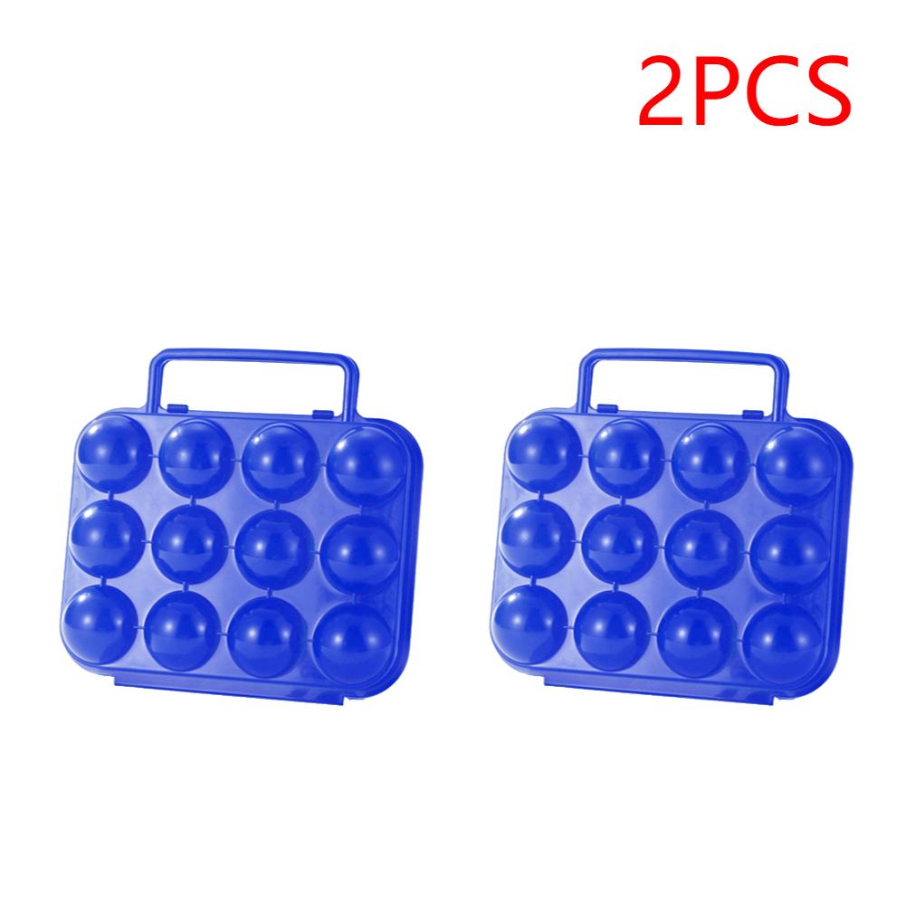 2/6/12 Fächer Eierbehälter Tragbare Eierbox Faltbare Eieraufbewahrungsbox Kühlschrank Eierbehälter mit Griff für Draußen und Zuhause