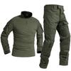 Costumes Verts Uniforme d'Extérieur Vêtements pour Hommes Survêtement Chemises Pantalons Cargo Paintball Ensembles pour Hommes Résistant à l'Usure