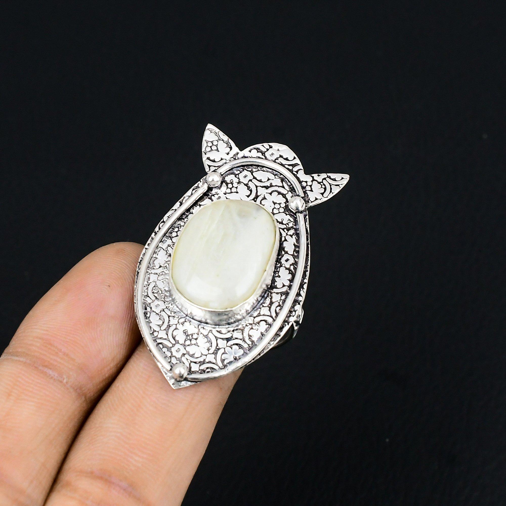 Gift For Women Solitaire Ring Size 8 925 Silver Natural Rainbow Moonstone 8