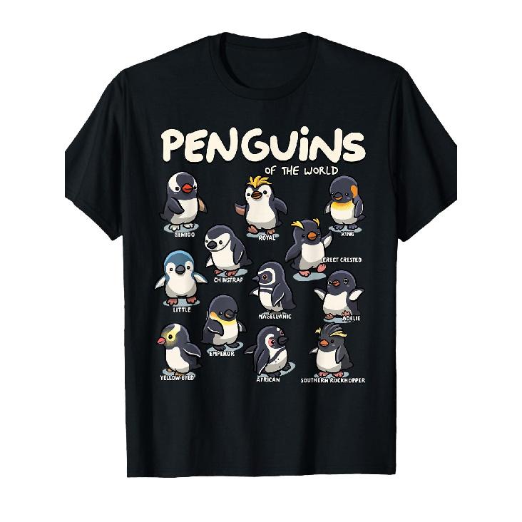 Penguin Penguins Animals of The World Penguin Lovers T-Shirt S чёрный