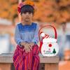 Christmas Treat Bags Christmas Tote Treat Bag Bucket With Handle Christmas Candy Gift Fruit Bag Santa Claus/Snowman Christmas