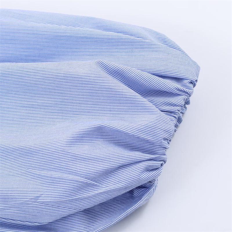 European Style 2026 Spring Stand Collar Long-Sleeve Layered Poplin Shirt