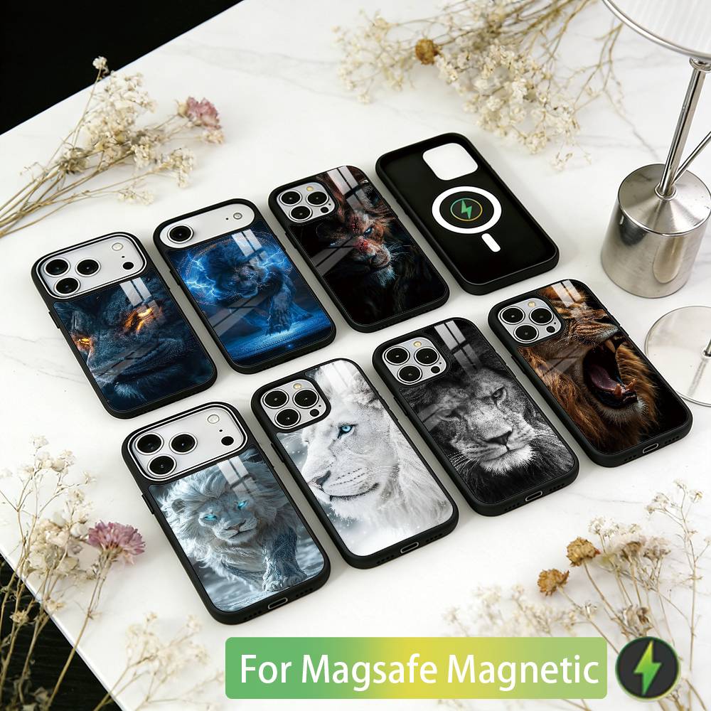 Animal The Lion Phone Case For iPhone17,16,15,14,13,12,11 Plus,Pro Magnetic For Magsafe Wireless Charging