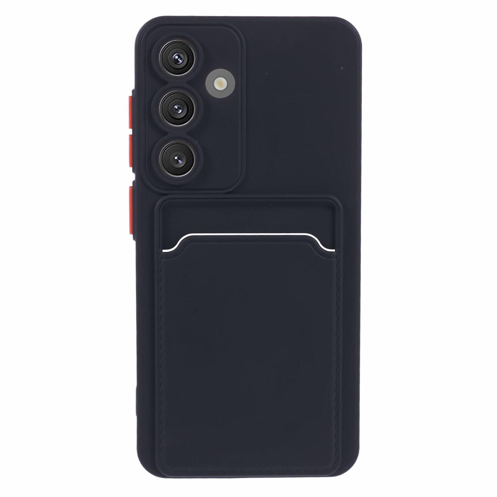 

For Samsung Galaxy S25+/S24+ Case Matte TPU Slim-Fit Phone Cover with Card Slot Black