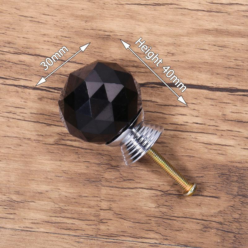 KAK 30mm Crystal Glass Knobs Cabinet Handles Colorful Crystal Ball Cupboard Pulls Drawer Knobs Kitchen Furniture Handle Hardware