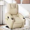 Vidaxl Lift-Up Massage Chair, Reclining, Cream, Fabric Upholstered